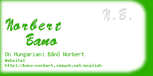 norbert bano business card